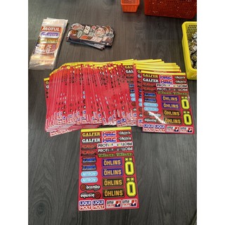 Tem dán xe chữ HRC,Ohlins,matris...