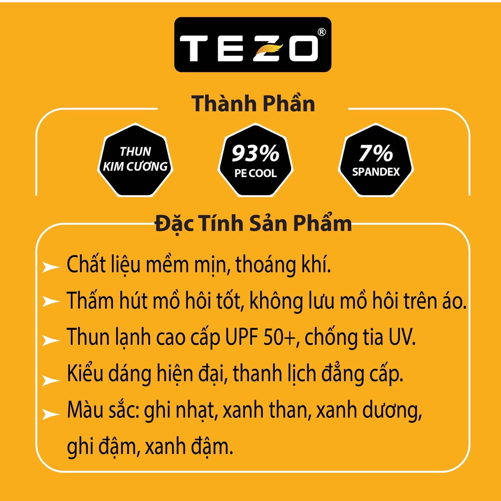 Áo chống nắng 1 lớp nam Tezo thoáng khi thấm hút mồ hôi chống tia cực tím vượt trội 2201ACNB01
