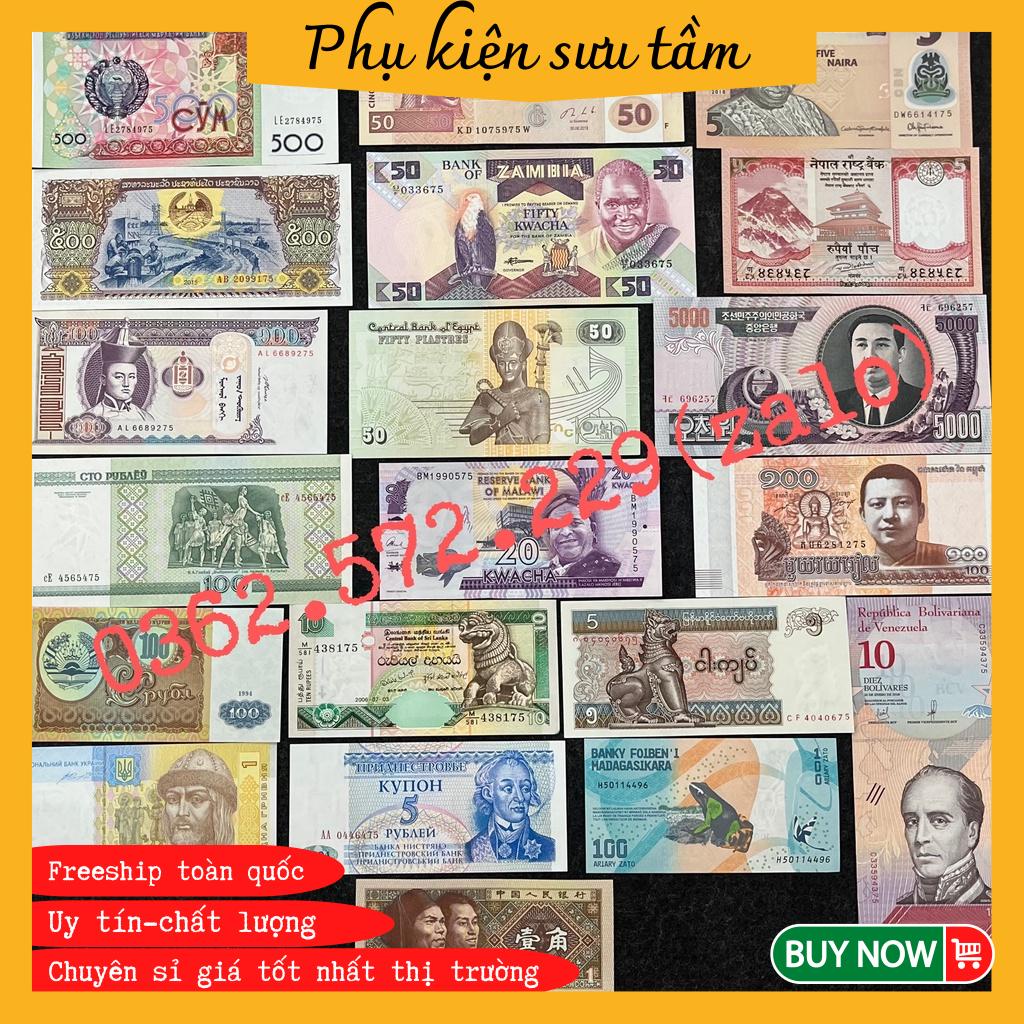 Bộ Tiền Kỷ Niệm Sưu Tập 20 Nước(Quốc Gia) Khác Nhau Kèm Bao Lì Xì Sang Trọng