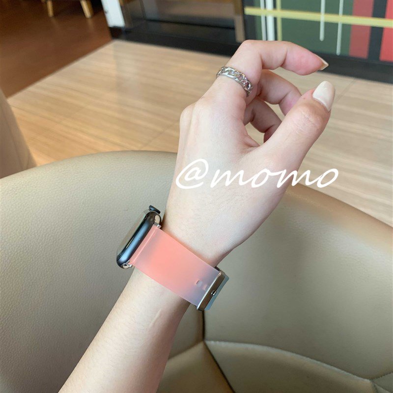 Dây Đeo Silicon Màu Gradient Cho Đồng Hồ Thông Minh Apple Watch Ultra Series 8 7 6 5 4 3 Se
