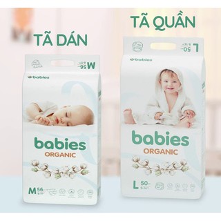 Bỉm dán/quần Babies Organic S66/M56/M54/L46/L50/XL46/XXL40 Made In VietNam