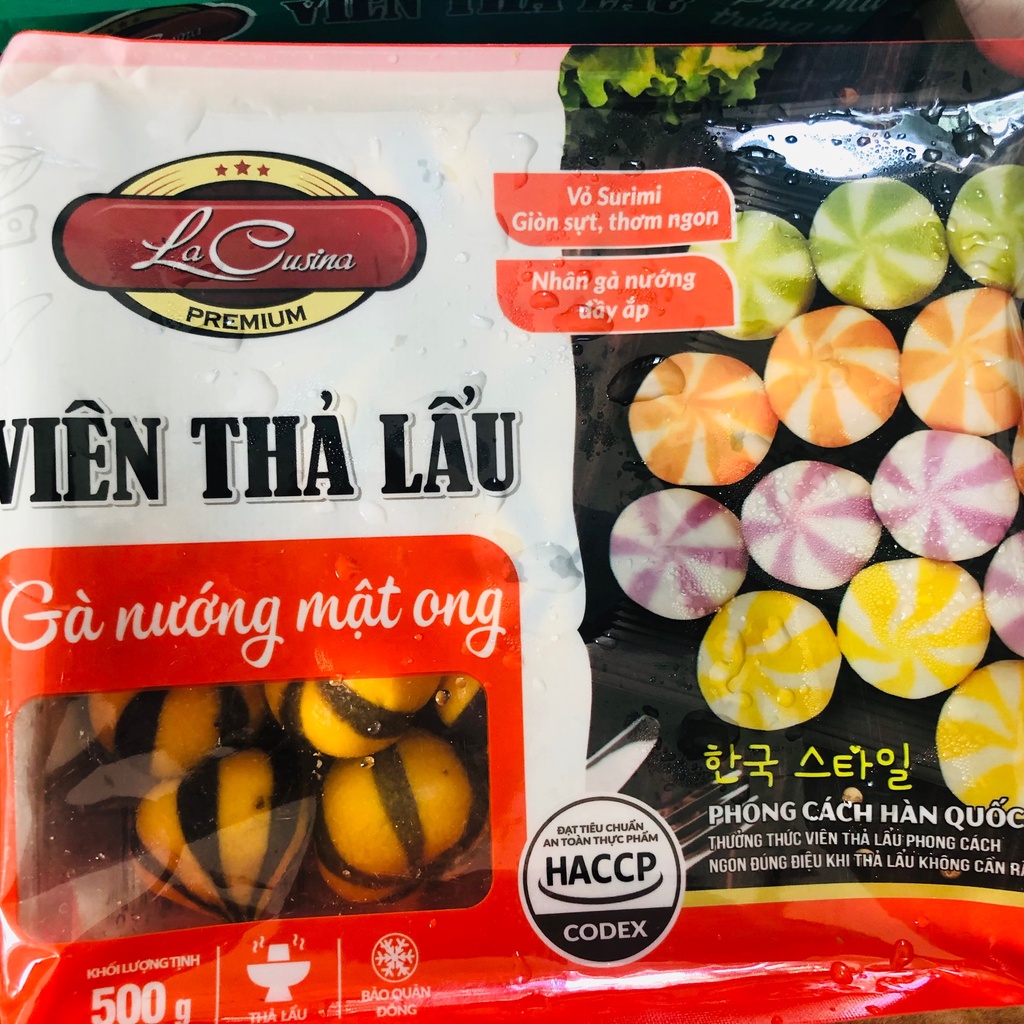 500g Viên thả lẩu nhân gà nướng mật ong Lacusina