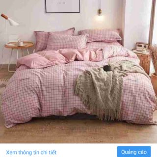Cotton poly kẻ caro hồng