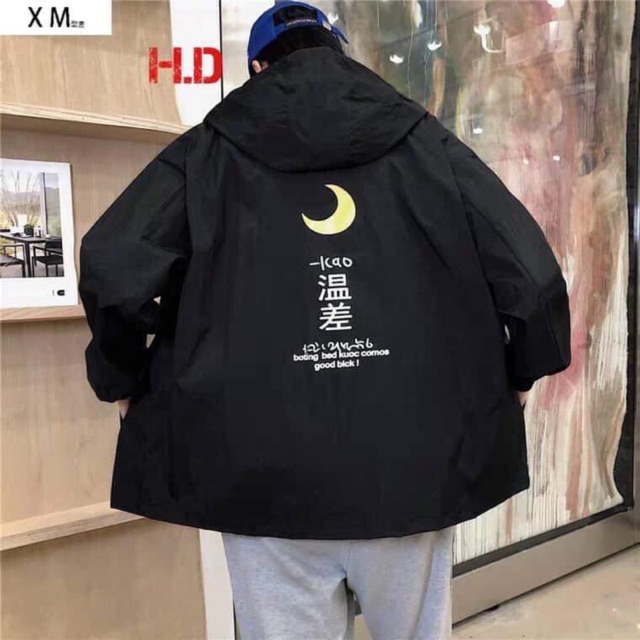 Áo khoác gió Kao mặt trăng chữ Nhật in dọc HDA1019 | BigBuy360 - bigbuy360.vn