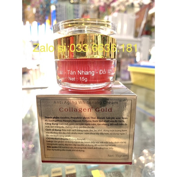 [chuẩn hàng hủ 15g] kem axury collagen+ gold hết nám-tan nhang-đôi mồi hủ 15g