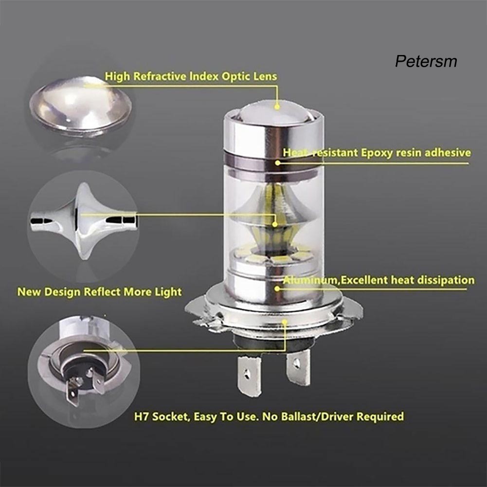 Đèn Led Siêu Sáng Chống Sương Mù Cho Xe Hơi Rxx100W H4 H7 20smd