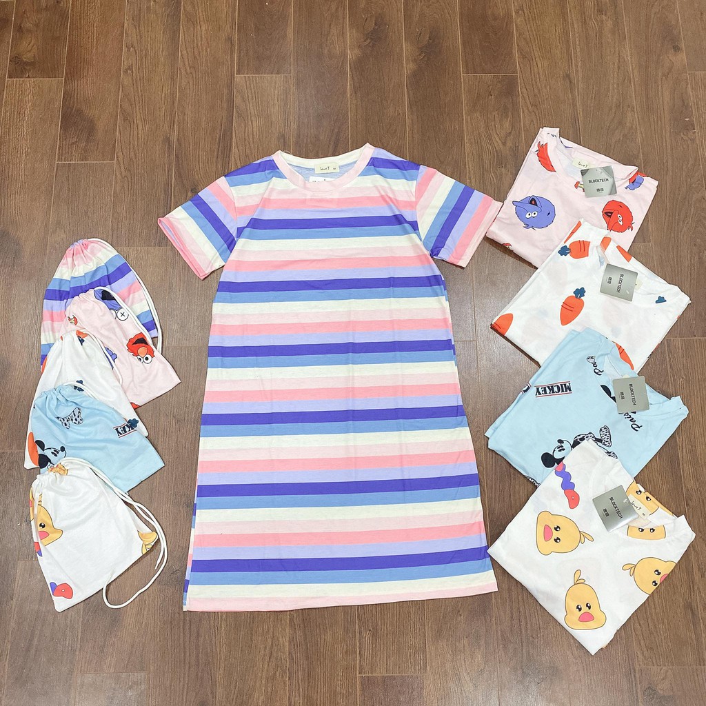 Đầm Dáng Suông ❤️ FREESHIP ❤️ Đầm thun họa tiết hoạt hình siêu CUTE TẶNG KÈM TÚI CUỘN❤️ | BigBuy360 - bigbuy360.vn