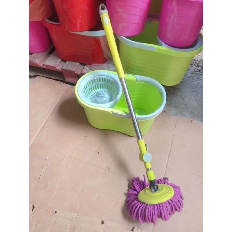 Bộ Lau Nhà 360 Độ Rổ Nhựa Mâm Nhựa