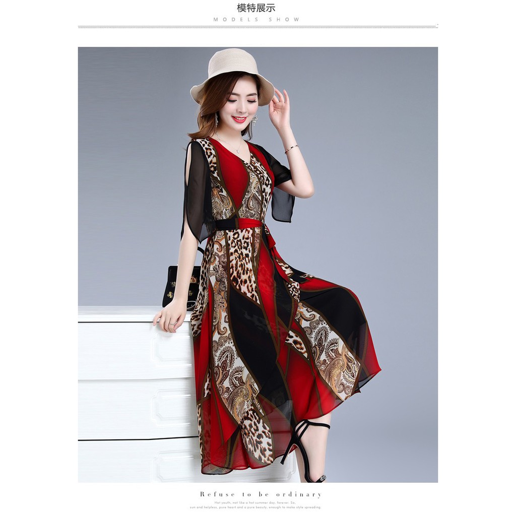 ĐẦM LỤA HOẠ TIẾT TAY KHOÉT VAI