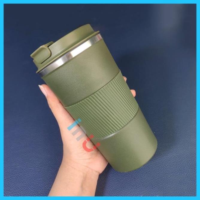 - Ly giữ nhiệt 510ml uống trà, cà phê mang đi, bọc silicon giúp cầm chắc tay