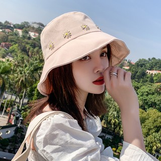 Nón Tai Bèo Chống Nắng Họa Tiết Hoa Cúc Nhỏ Dễ Phối Đồ Thời Trang Hàn Quốc Cho Nữ