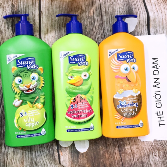 Sữa Tắm Gội Xả 3 in 1 Suave kid 1.18l