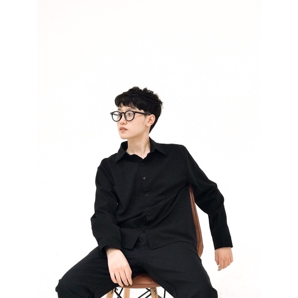 Áo sơmi đen thiết kế form cho TOMBOY SB TRANSGUY 🏳️‍🌈