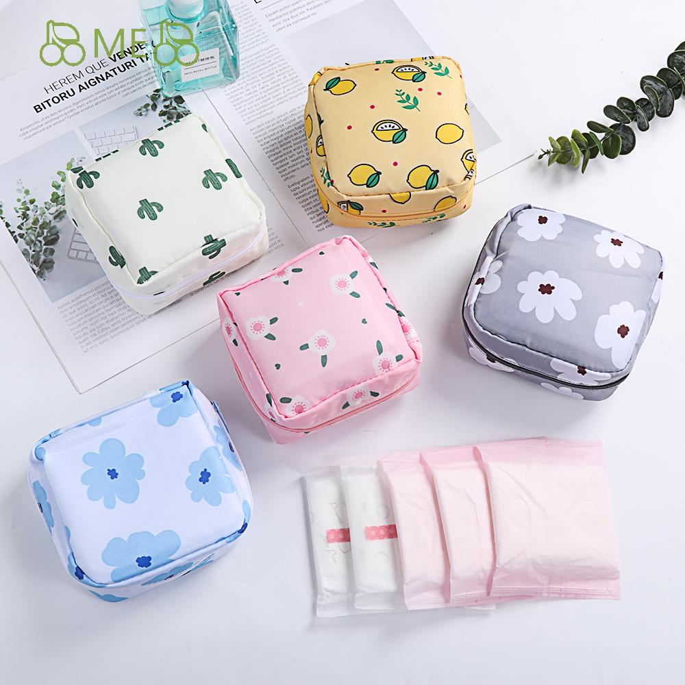 ME Women Girls Sanitary Pad Pouch Napkin Coin Purse Tampon Storage Bag Headphone Case Credit Card Holder Makeup Organizer Cosmetics Cotton Napkin Towel Sanitary Pouch