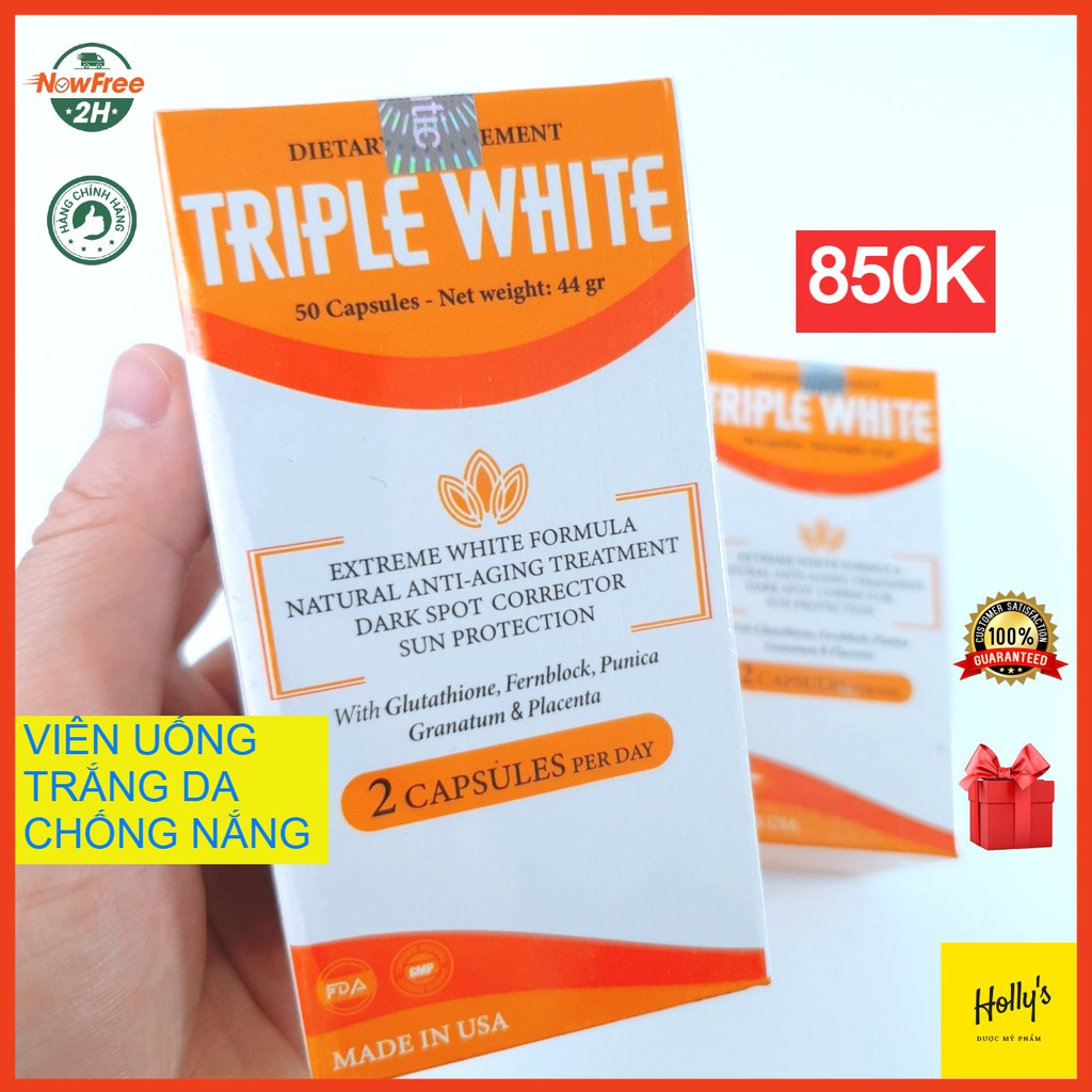 Viên Uống TRIPLE WHITE | Trắng Da, Chống Nắng | HÀNG CHÍNH HÃNG