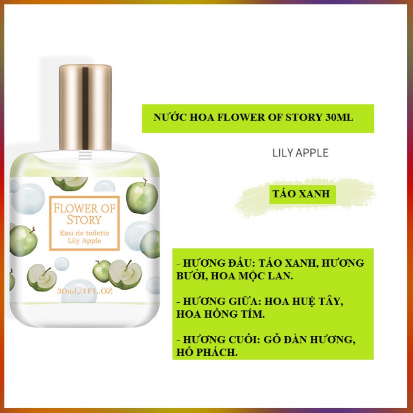 Nước hoa Flowerofstory hương LiLy Apple 30ml/chai