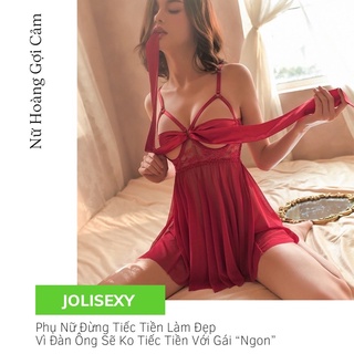 Váy Ngủ Lụa JOLISEXY Phối Nơ