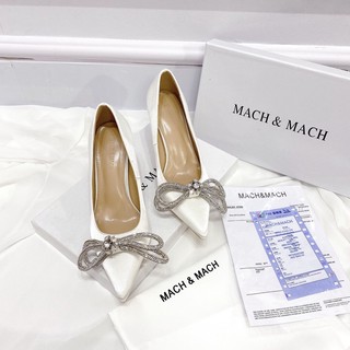 Giầy cao gót lụa nơ đá Mach & Mach qccc fullbox