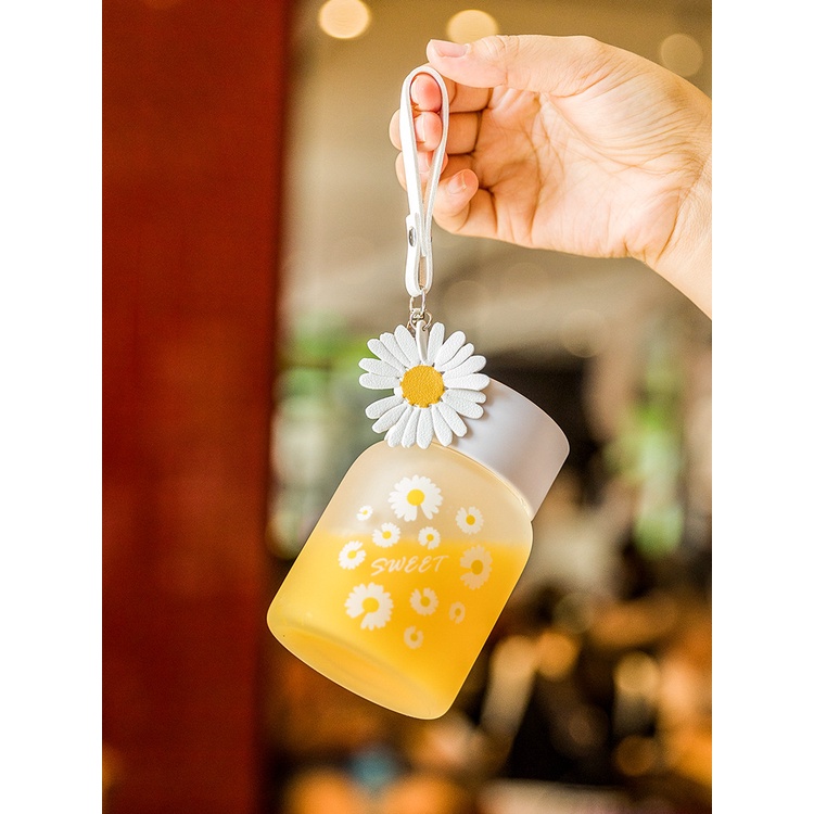 Bình thủy tinh mini hoa cúc phong cách Hàn Quốc 350ml