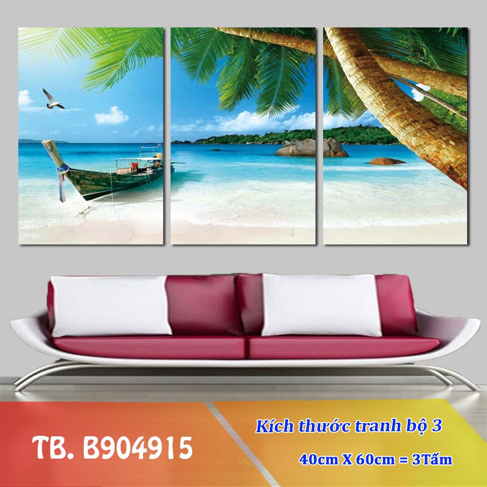 Tranh treo 3D Biển B904915- Tranh đồng hồ 3D- Ngọc Diệp Decor