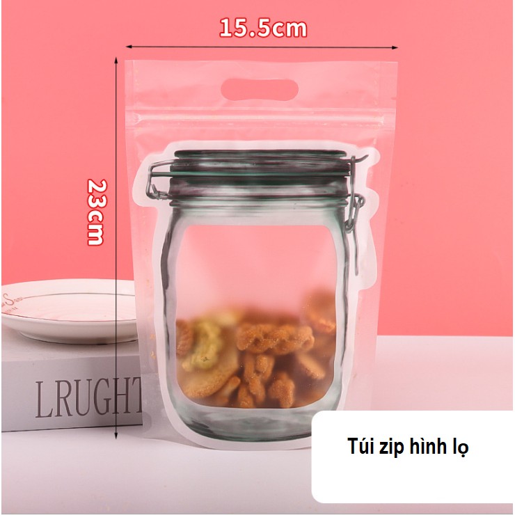 Túi Zip HÌNH LỌ Trắng Đựng Bánh Kẹo Siêu đẹp (50c)