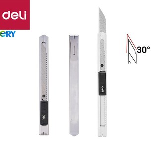 Dao rọc giấy 30 độ - vỏ thép không rỉ Deli - E2034, sản phẩm chất lượng cao và được kiểm tra kỹ trước khi giao hàng