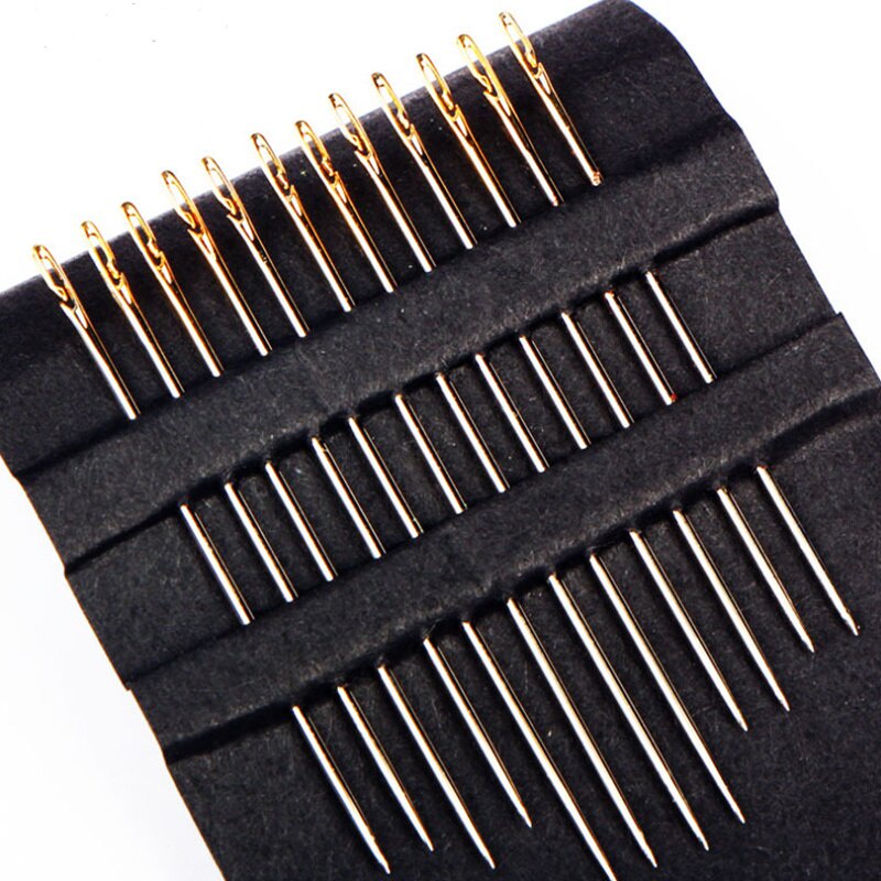 Set 12 Kim May Vá Bằng Thép Không Gỉ Có Lỗ Bên Hông Cho Người Cao Tuổi