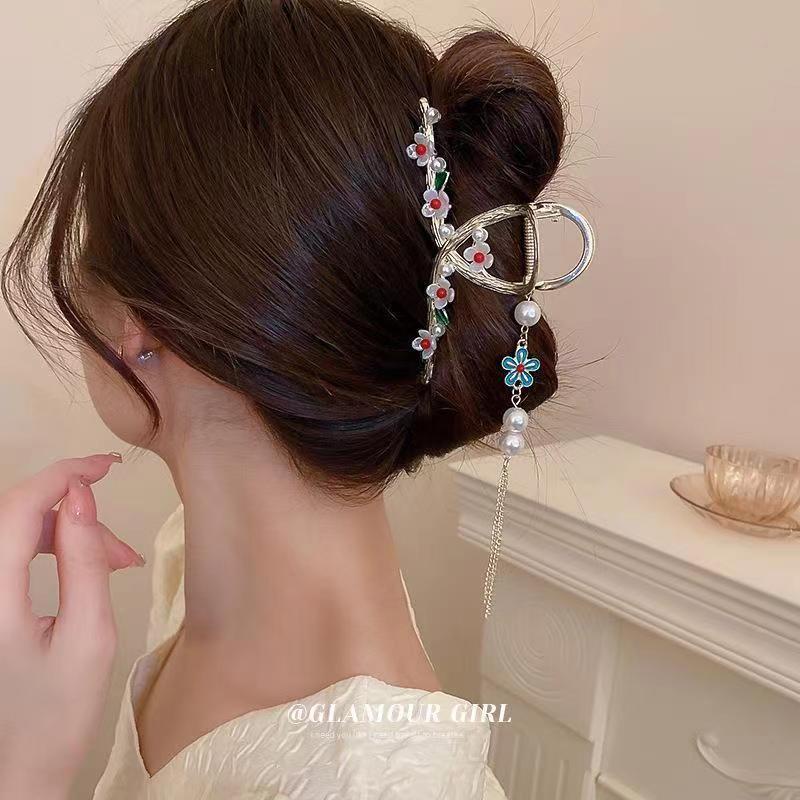 Kẹp Tóc Hình Cá Mập Cỡ Lớn Phối Tua Rua Kiểu Hán Phục Cổ Điển Thời Trang Cho Nữ