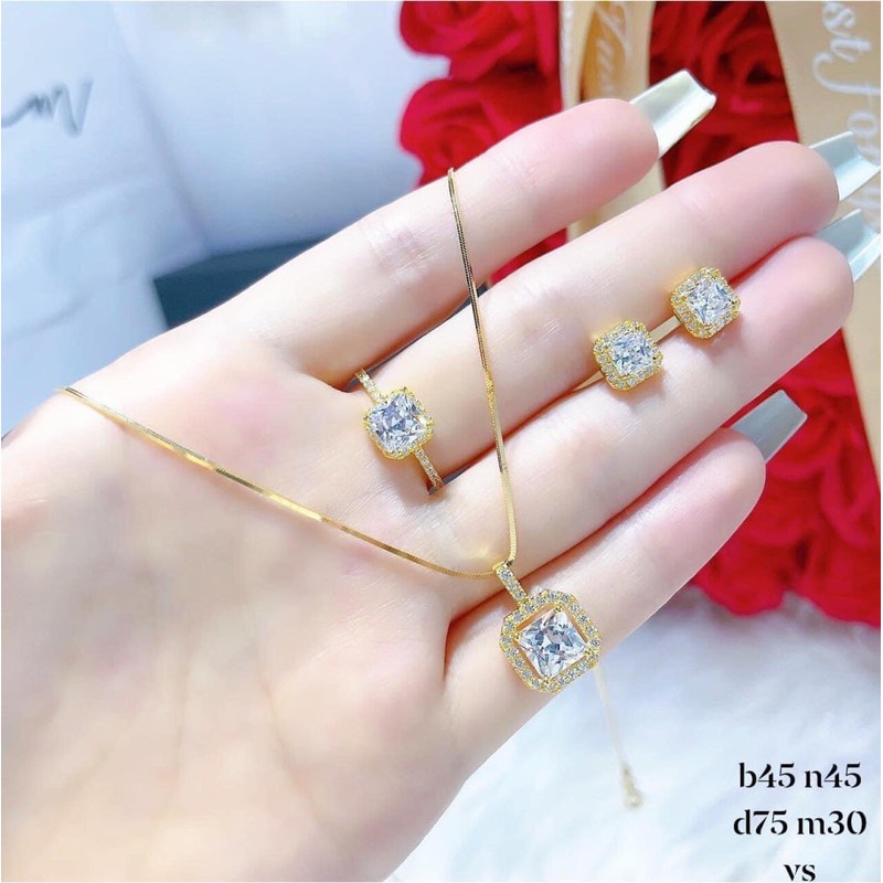 Bộ trang sức mặt đá gold 10 có bán lẻ món