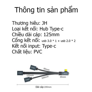 HUB USB TYPE-C RA 3 CỔNG USB JINGHUA Z439A