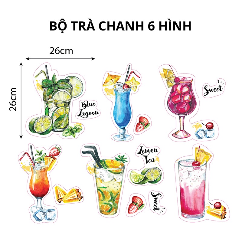 BỘ TRANH 3D Trà sữa trang trí quán - Set 5 tranh 2001