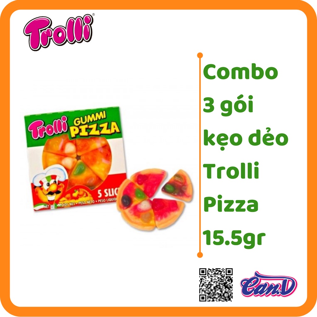 Combo 3 gói kẹo dẻo Trolli Pizza 15.5gr