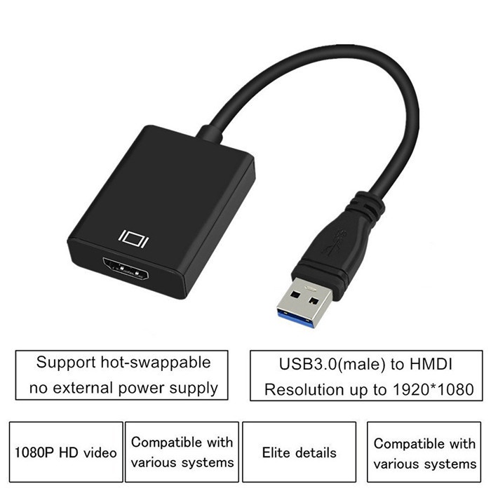 Cáp ChuyểN ĐổI Âm Thanh / Video 1080P HD USB 3.0 Sang Hdmi TốC Độ Cao 5 Gbps Cho Windows PC Laptop Hdmi