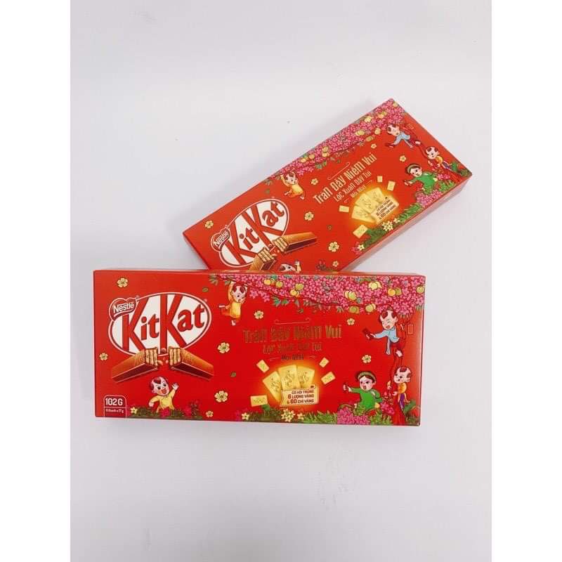 BÁNH XỐP PHỦ SOCOLA NESTLE KITKAT HỘP 102G (6 THANH)