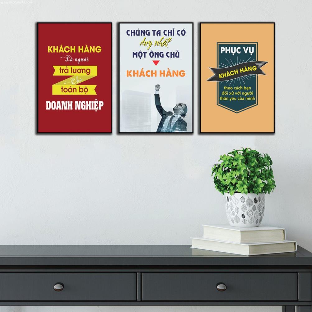 Tranh trang trí văn phòng, tranh chữ bộ ghép treo tường,  slogan tiếng anh 20x30cm