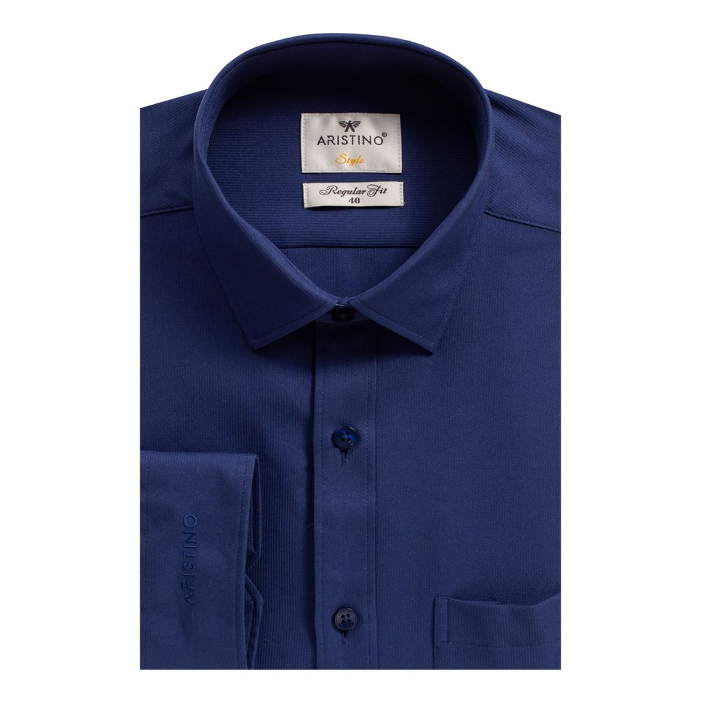 Áo Sơ Mi Nam Dài Tay ARISTINO ALS07909 Somi Công Sở Cao Cấp Màu Xanh Đậm Kẻ Sọc Tăm Vải Nano Mềm Mát Dáng Suông Có Túi | BigBuy360 - bigbuy360.vn