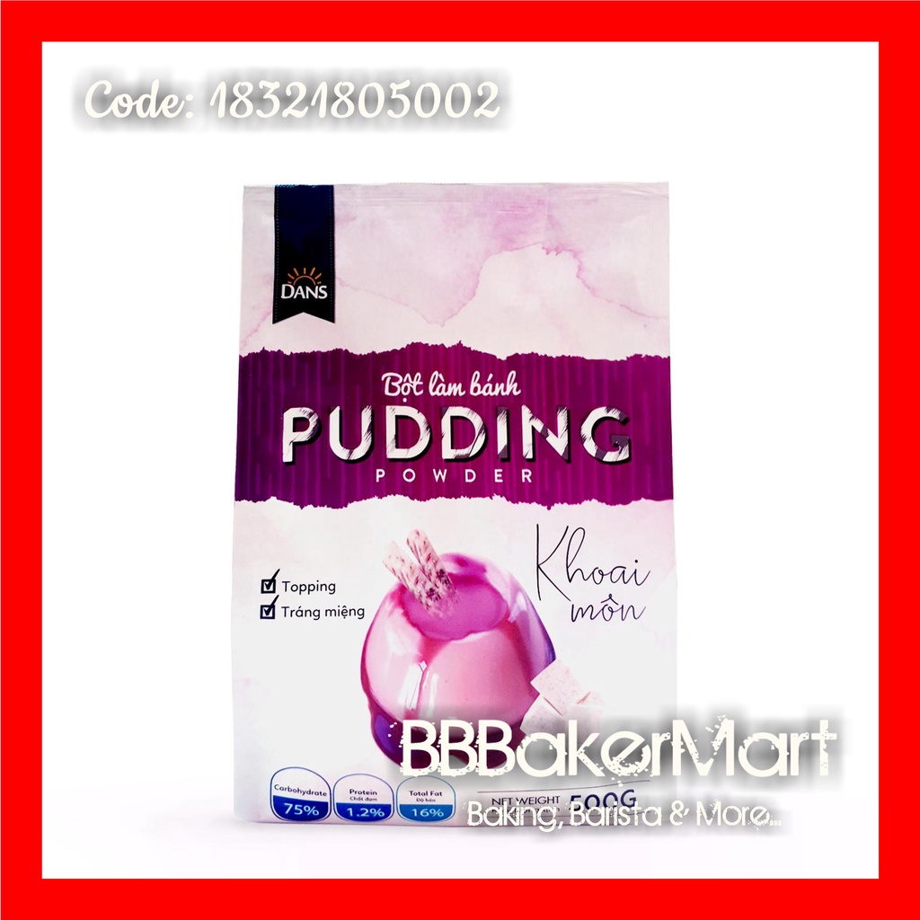 Bột làm bánh PUDDING vị KHOAI MÔN DANS - 500gr