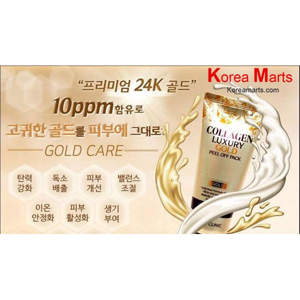 MẶT NẠ Vàng 3W Clinic Collagen Luxury Gold Peel Off Pack 100ml- Hàn Quốc