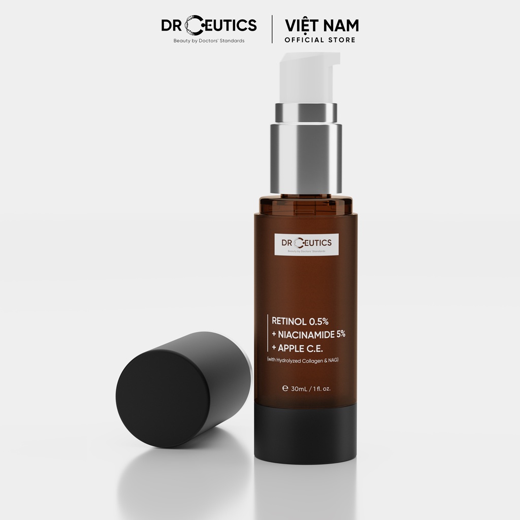 DrCeutics Cream Retinol 0.5% 1.0% + Niacinamide 10% + Apple C.E giảm nếp nhăn li ti, mờ thâm, trẻ hoá da