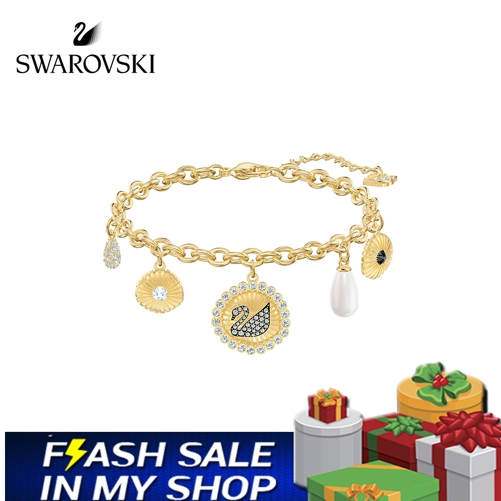 FLASH SALE 100% Swarovski VòngTay Nữ VINTAGE SWAN Thiên nga cổ điển Thanh lịch và tuyệt đẹp FASHION Bracelet trang sức đeo Trang sức