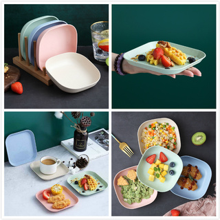 Đĩa lúa mạch hình vuông đựng snack/trái cây
