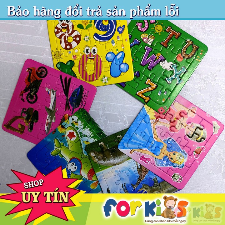 Đồ chơi xếp hình PUZZLE 9 mảnh giấy. bộ 3 bảng ghép hình