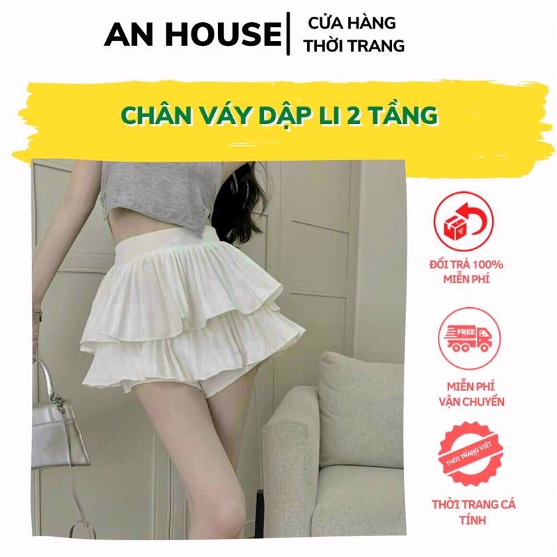 Chân váy dập li 2 tầng🌺siêu đẹp, dễ thương xinh xắn cho các bạn nữ🌺An House🌺🌺