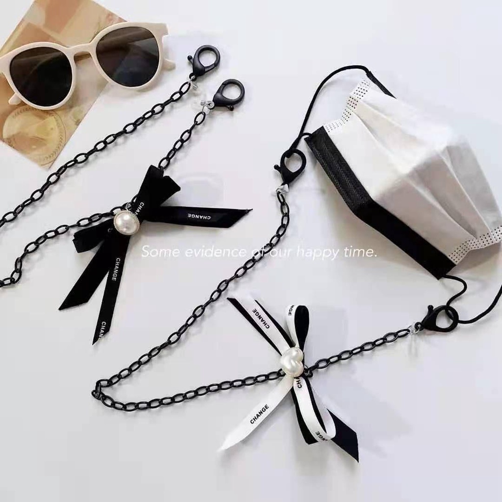 ESPO Dây Giữ Mắt Kính Acrylic Chống Thất Lạc Hình Nơ Màu Trắng Đen