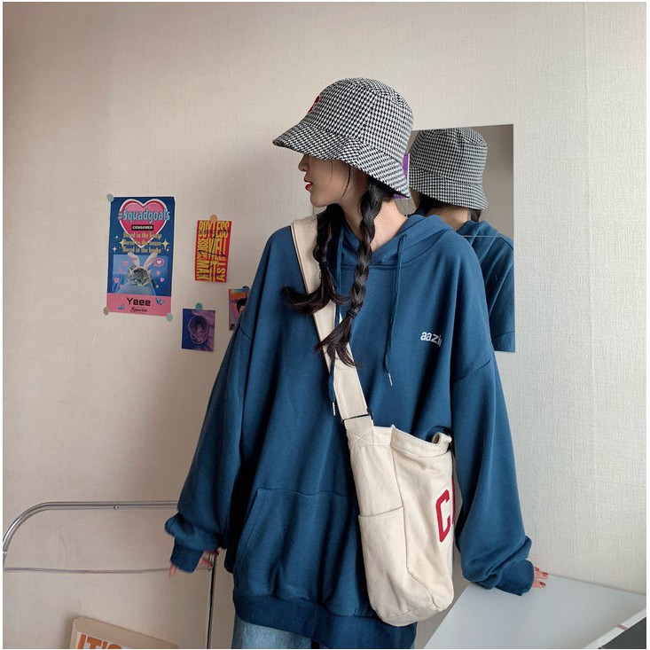 [MŨ 2 LỚP] Áo Hoodie Azzim Nỉ Bông Ulzzang Nữ Cá Tính Form Rộng Rãi HD74 - Liti shop