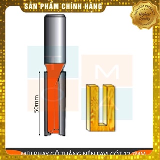 Mũi phay gỗ thẳng nền dài cao 50mm rộng từ 8mm-12mm cốt 12.7mm, mũi soi gỗ favi