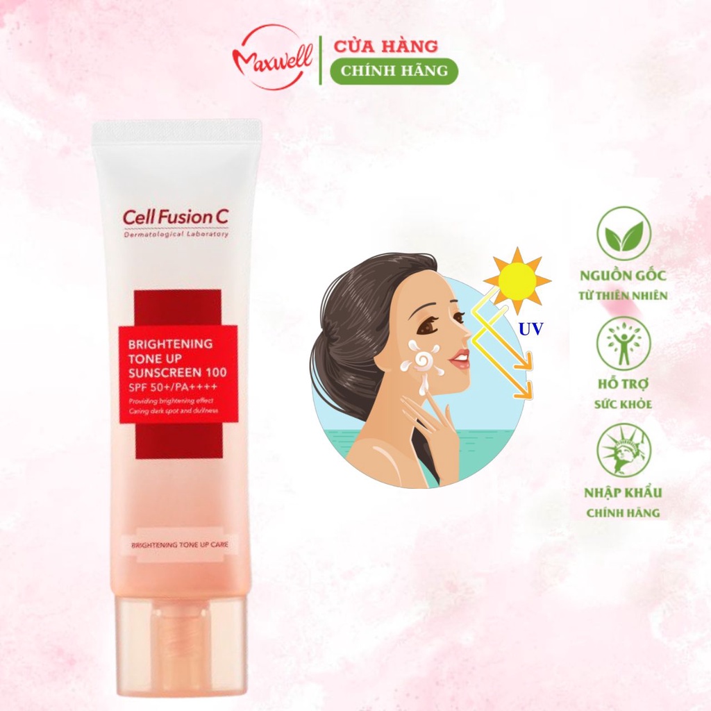 Kem chống nắng Cell Fusion C Tone Up Sunscreen 100 SPF 50+/PA++++Giúp nâng tông, bảo vệ da trước UV và không bết Maxwell
