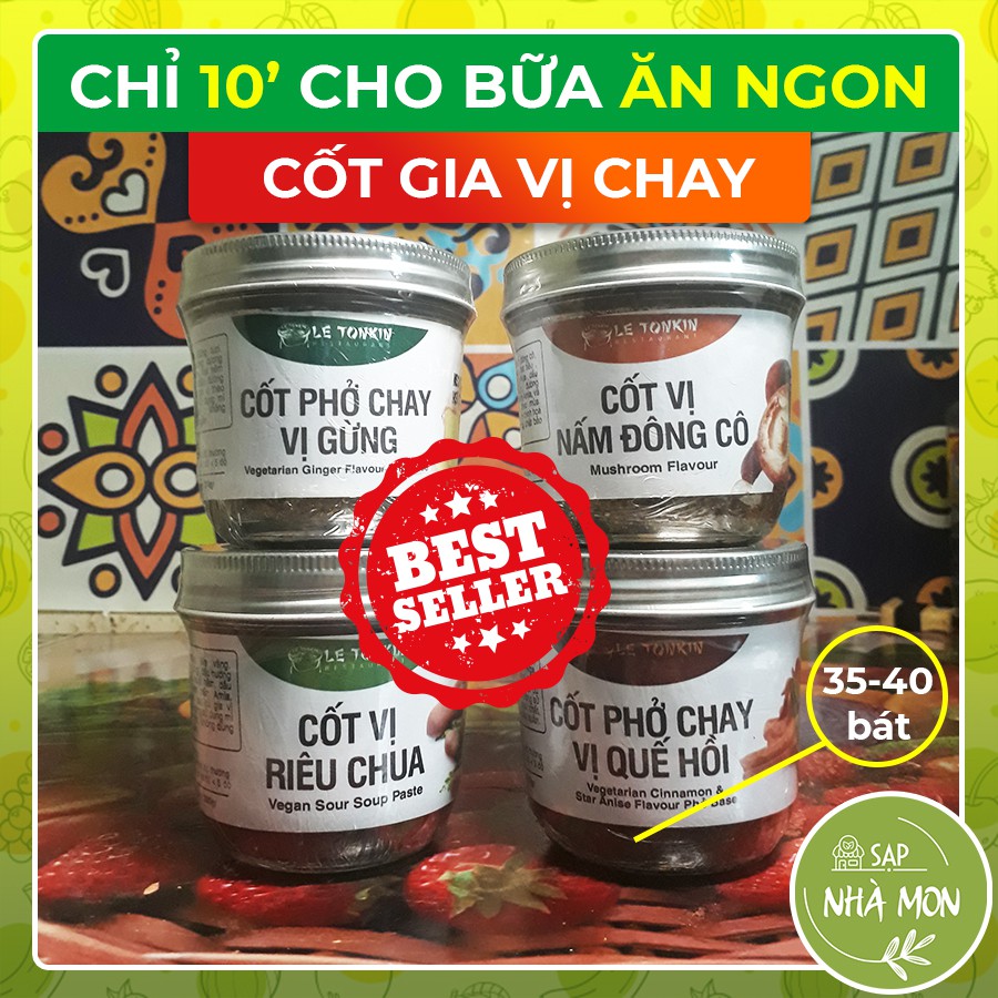 [SIÊU TIỆN LỢI] Cốt Gia Vị Chay Le Tonkin - Cốt Phở Chay LeTonkin Vị Quế Hồi, Riêu Chua, Gừng, Nấm Đông Cô 300g
