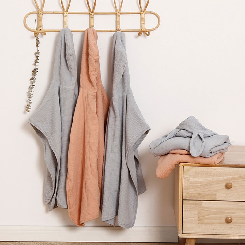 Haha Khăn Tắm Cotton Mềm Mại Có Mũ Trùm Đầu Không Chứa Dị Ứng Nhanh Khô Trung Tính Cho Bé Sơ Sinh