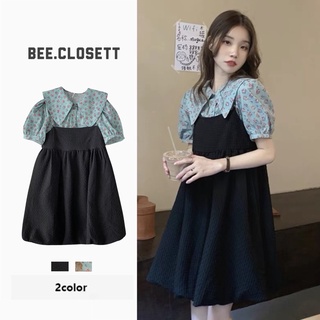 Set áo sơ mi hoa kèm váy 2 dây xốp